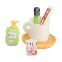 Miniature Dollhouse Bathroom Accessories Set - Toothbrush, Toothpaste, and Shower Gel for Micro Landscape Decor