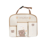 Cartoon Car Storage Bag Tulip Bear Rabbit Vehicle Trash Can Leather Print Multi-functional Hanging Organizer