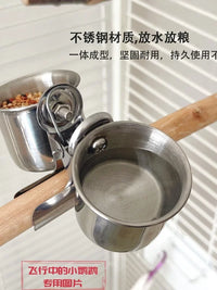 Stainless Steel Bird Feeder Cup for Cages - Parrot Food and Water Bowl
