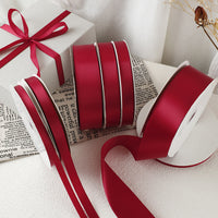 Burgundy Polyester Satin Ribbon for DIY Crafts, Gift Wrapping, and Floral Decoration