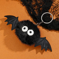 Halloween Bat Pom-Pom Keychain Silicone Bat Bag Charm Plush Monster Elf Keyring