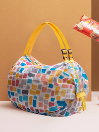 Foldable Accordion Shopping Bag Large Capacity Reusable Tote for Groceries Travel