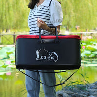 Foldable Live Fish Bucket with Shoulder Strap and Optional Oxygen Pump for Fishing