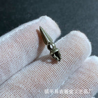 Tibetan Dorje Vajra Pendant for Bracelets and Necklaces, White Copper Amulet Charm