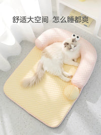 Cat Cooling Bed Mat for Summer, Pet Sleeping Nest with Ice Pad, Four Seasons Universal