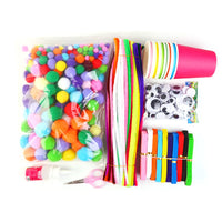 DIY Craft Pipe Cleaners, Pom Poms, and Wiggle Eyes Set for Kids' Art Projects