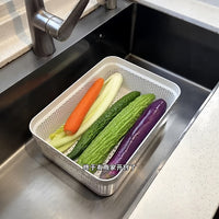 Double-Layer Kitchen Drain Basket for Vegetables and Fruits, Food-Grade Thickened Washing Basin