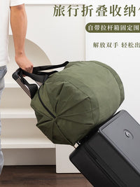 Foldable Accordion Shoulder Shopping Bag, Large Capacity Portable Water-Resistant Travel Tote