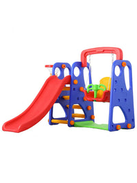 Kids Indoor Outdoor Slide and Swing Set with Ladder for Toddlers