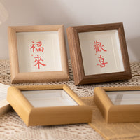Hollow Blessing Photo Frame Square Wooden Picture Frame for DIY Art Display