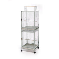 Ruiyoujia Two-Tier Large Space Parrot Cage for Budgies Cockatiels Mynah Birds Horizontal Wire Iron Cage Breeding Villa