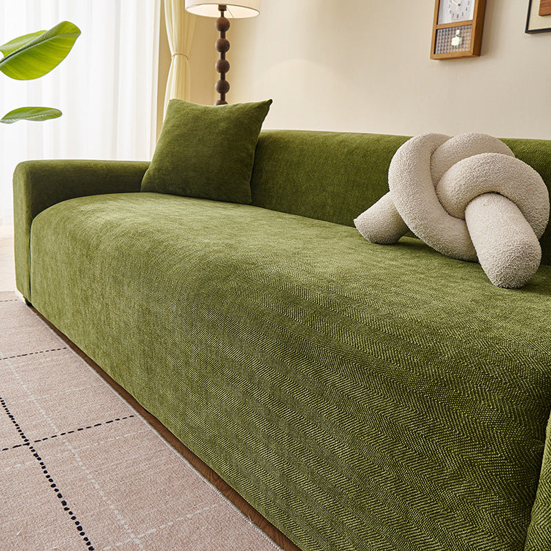 Chenille Herringbone Stretch Sofa Cover All-inclusive Universal Slipcover for 1-5 Seater Sofas