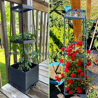 Outdoor Elevated Garden Planter Box with Drainage Tray for Balcony and Patio