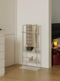 Acrylic Multi-Layer Bathroom Storage Shelf with Towel Rack, Freestanding
