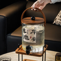 High-Capacity Glass Juice Dispenser with Faucet for Hotel Buffets, Restaurants, Home Use, and Bars