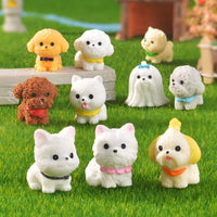 Miniature Dog Figurine Desktop Ornament - Cute Corgi, Golden Retriever, Maltese, Chow Chow Models