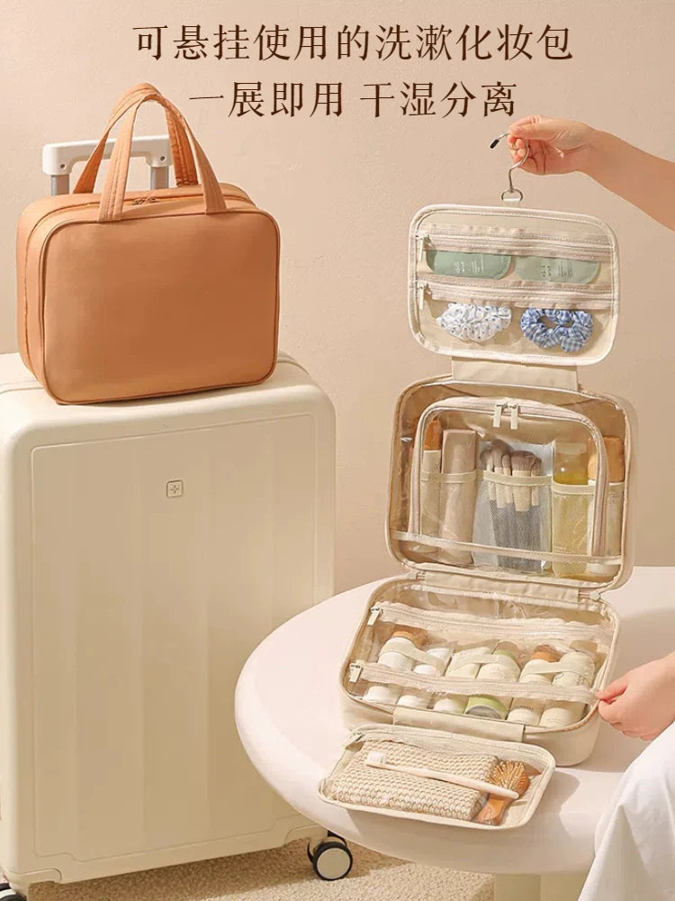 Travel Toiletry Bag Hanging Cosmetic Organizer Portable Large Capacity Waterproof Makeup Pouch