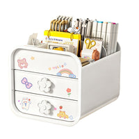 Desktop Organizer with Multi-layer Drawers and Pen Holder for Students and Office