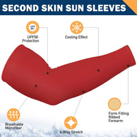 UV Protection Cooling Arm Sleeves for Golf, Cycling, Driving - Unisex Sun Protection Fingerless Ice Silk Sleeves