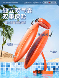 Swim Buoy with Dry Bag, Dual Airbag Inflatable Float for Open Water Swimming, Triathlon Training, and Snorkeling
