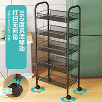 Multi-layer Rolling Storage Cart with Wheels for Kitchen, Living Room, Bathroom