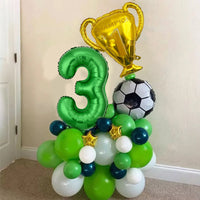 Soccer Theme Balloon Column & Trophy Set for Birthday Party Decorations