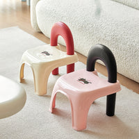 Kids' Non-Slip Plastic Stool with Backrest for Bathroom and Home Use