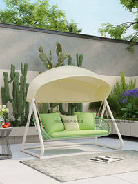 Outdoor Patio Swing Chair, Single Double Triple Seater Rocking Chair for Garden Balcony, Waterproof Sunscreen