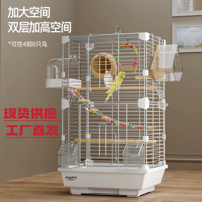 Large Acrylic Bird Cage for Parakeets Cockatiels Lovebirds Finches