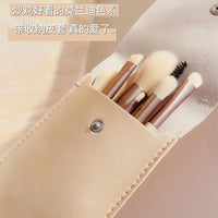 8-Piece Portable Makeup Brush Set for Beginners - Soft Bristle Eye Shadow, Foundation, Concealer Brushes with Aluminum Handles