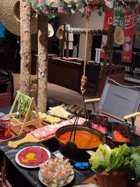 Outdoor Camping Hanging Hot Pot Stove, Commercial Yuanyang Pot for Dining