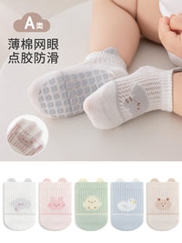 Toddler Non-Slip Floor Socks with 3D Cartoon Animal Ears for Babies and Kids