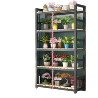 Solid Wood & Iron Multi-Tier Plant Stand with Adjustable Shelves for Balcony, Living Room, or Flower Shop Display