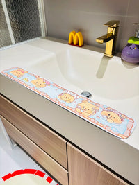 Cartoon Diatomaceous Earth Sink Splash Guard Mat for Kitchen and Bathroom Countertops