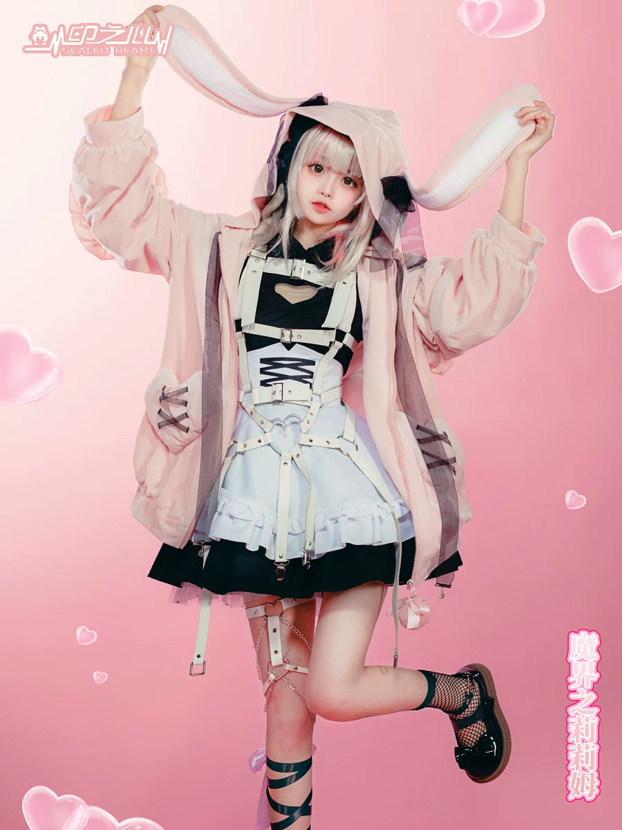 Lilim Cosplay Maid Dress with Scarf and Headwear
