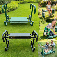 Adjustable Height Garden Kneeler and Seat with Tool Pouch