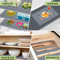 Cuttable Silicone Refrigerator and Cabinet Liner, Washable Absorbent Drawer Mat, Oil-Proof Shelf Liner