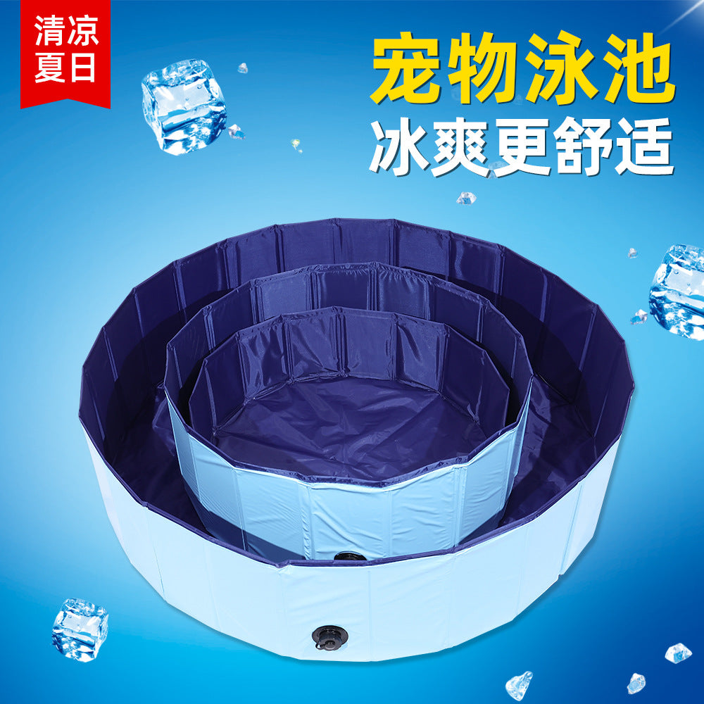 Foldable Pet Swimming Pool & Bath Tub for Outdoor Water Play
