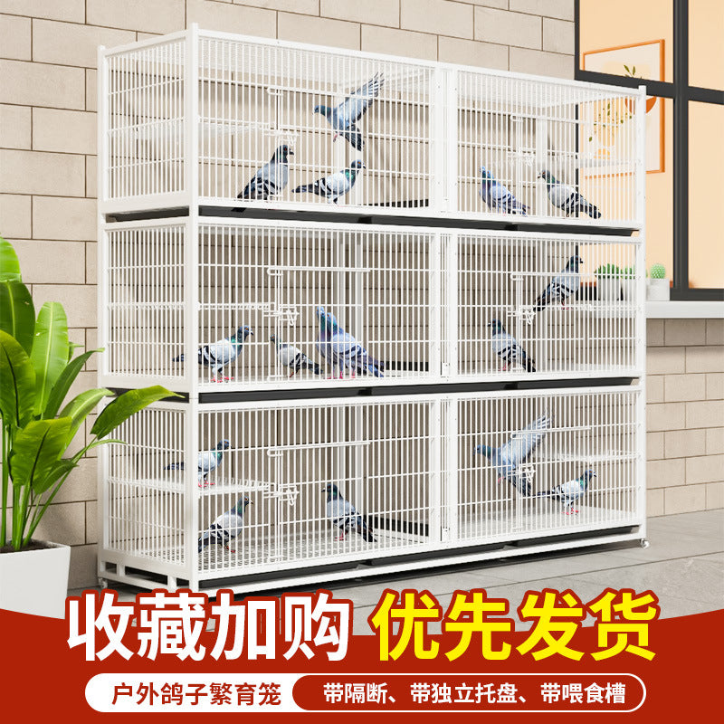 Pigeon Breeding Cage with Tray - Multi-Tiered Pet Aviary for Indoor Use