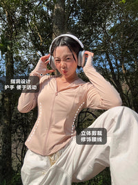 Women's Slim Fit Ice Silk Sun Protection Hoodie Lightweight UV Protection Jacket