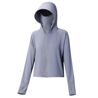 Women's UPF 50+ Ice Silk Sun Protection Jacket with Large Brim Hood