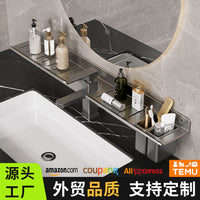 Faucet Storage Rack for Bathroom and Washbasin, No-Drill Multifunctional Organizer