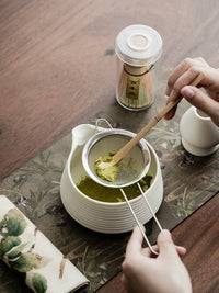 Handmade Ceramic Matcha Bowl Set with Whisk and Tools