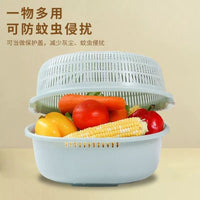 Large Double-Layer Plastic Drain Basket for Washing Vegetables and Fruits