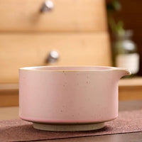 Japanese Wabi-Sabi Ceramic Matcha Bowl with Spout and Whisk Set, Handmade Tea Ceremony Tool & Salad Bowl