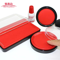 Quick-Dry Ink Pad for Office and Fingerprint Use, Portable Red/Blue Inkpad