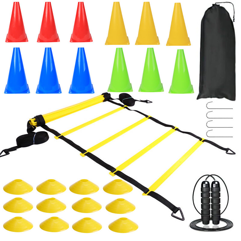 Agility Ladder Training Set with Disc Cones, Obstacle Barrels, and Hurdles for Soccer Speed & Agility Training