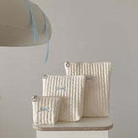 Ins Style Quilted Bowknot Storage Bag Set for Baby, Cosmetics & Travel