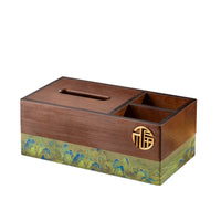 Luxury New Chinese Style Solid Wood Tissue Box for Living Room Coffee Table, Creative Remote Control Storage Box