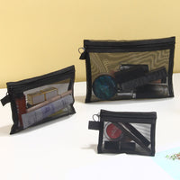 Transparent Nylon Mesh Travel Pouch, Portable Multi-functional Storage Bag for Toiletries and Small Items